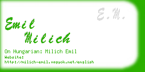 emil milich business card